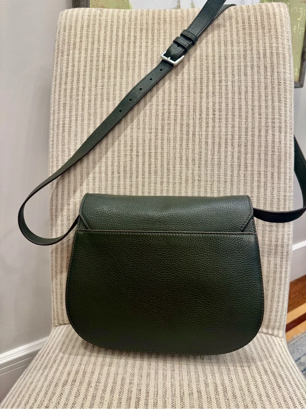 EUC Tory Burch Dark Green Pebbled Leather Crossbody Bag with Matching Wallet - Picture 2 of 16